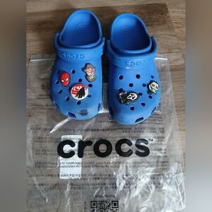 CROCS Kids Blue Clogs with Character Charms